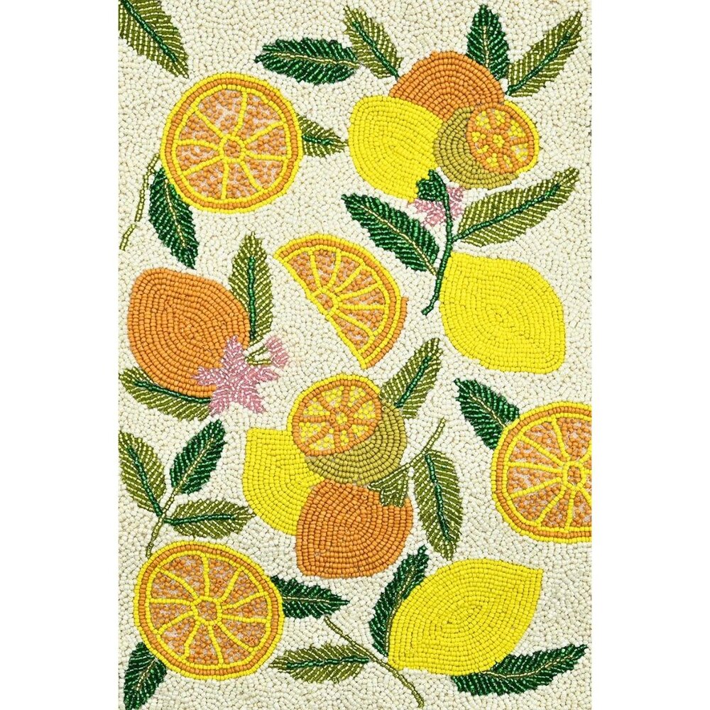 Nwt White Lemon Print Tote Bag With Structured De… - image 6